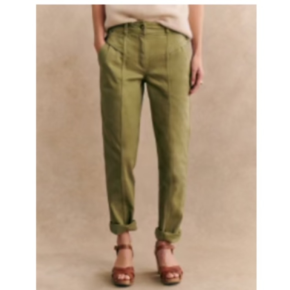 Sézane Hervé Trousers Khaki Size FR38/US6 Like New